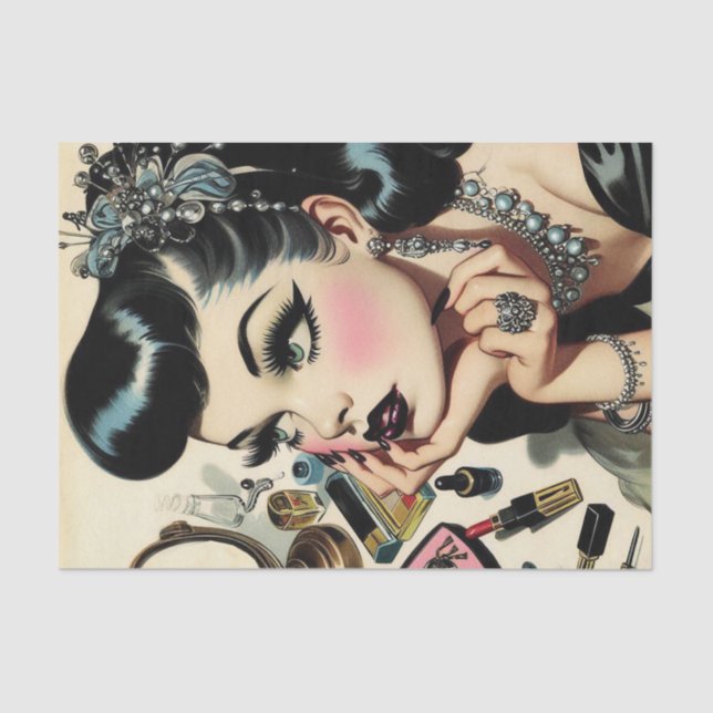 Papier Mousseline Vintage Cute Goth Pin Up (Recto)