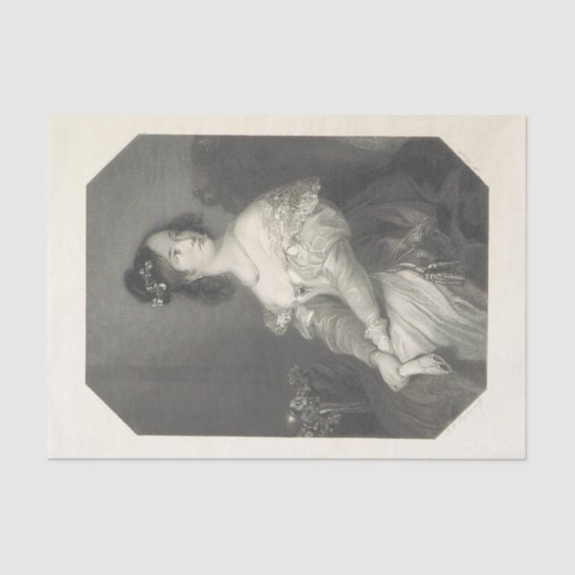 Papier Mousseline Vintage dame noire et blanche (Recto)