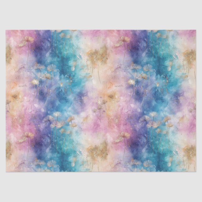 Papier Mousseline Vintage Dandelion Abstract Pattern (2) (Recto)