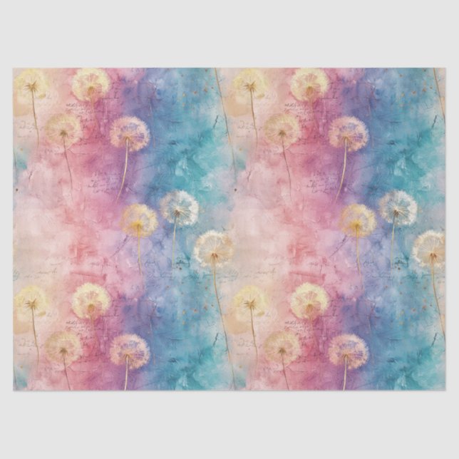 Papier Mousseline Vintage Dandelion Abstract Pattern (3) (Recto)