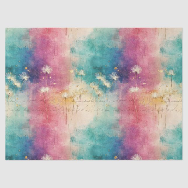 Papier Mousseline Vintage Dandelion Abstract Pattern (4) (Recto)
