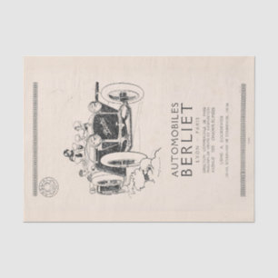 Papier Mousseline Vintage découpage de publicité pour voiture frança