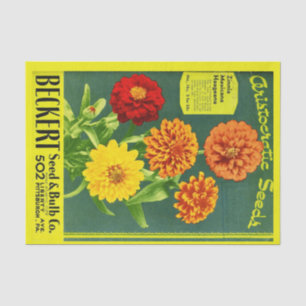 Papier Mousseline Vintage Découpage Floral Seed Packet Inspiré