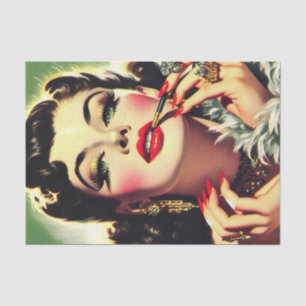 Papier Mousseline Vintage des années 1950 Glamor Girl