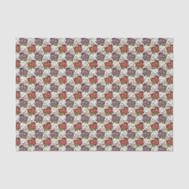 Papier Mousseline Vintage Ephémère Floral (Recto)