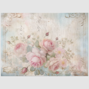Papier Mousseline Vintage éphémère victorien blush rose chic