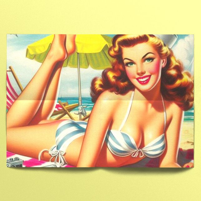 Papier Mousseline Vintage Été Plage Pin (Créateur téléchargé)