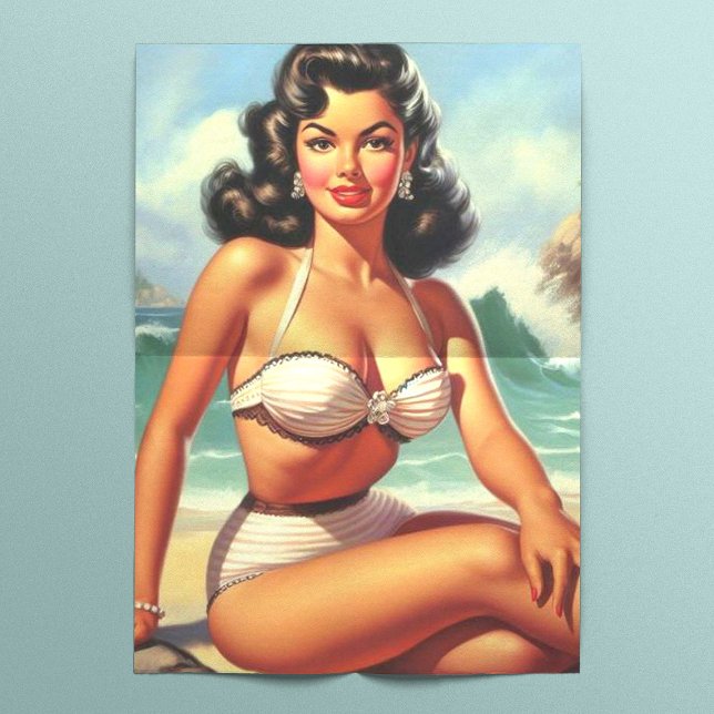 Papier Mousseline Vintage Été Plage Pin (Créateur téléchargé)