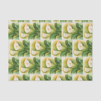 Papier Mousseline Vintage Floral Blanc Magnolia Fleurs Aquarelle