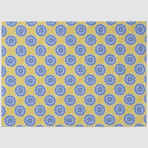 Papier Mousseline Vintage Floral Jaune Carrelage portugais