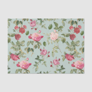 Papier Mousseline Vintage Floral Pink Country Rose