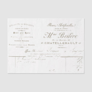 Papier Mousseline Vintage Français Ephemera Floriste Script Tis