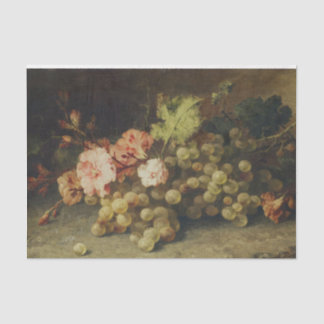 Papier Mousseline Vintage Fruits d'antiquité et raisins Vie morte