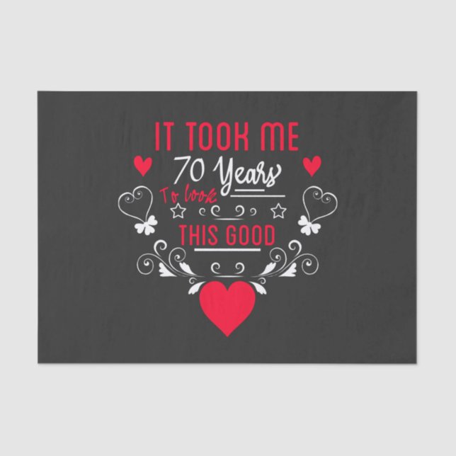 Papier Mousseline vintage Funny 70 ans dire citation (Recto)