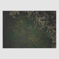 Vintage Gold Floral Grunge Damask