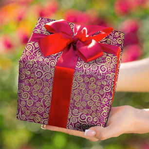 Papier Mousseline Vintage Gold Swirls Motif Classy Cute Girl Rose