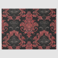 Vintage gothique damassé rouge et noir Découpage