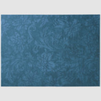 Vintage Grungy Deep Blue Floral Damask
