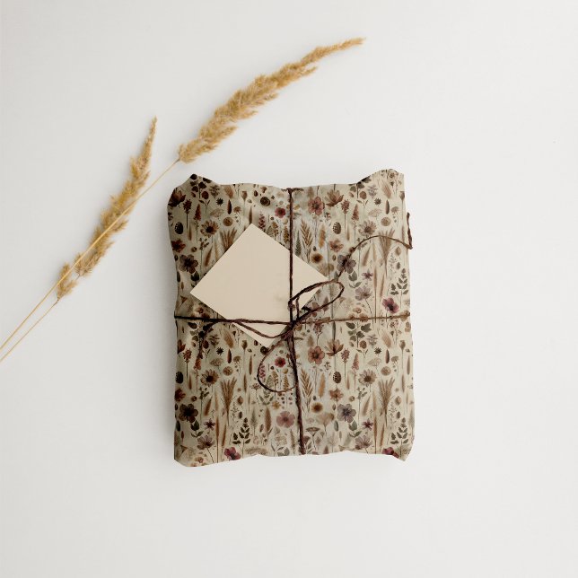 Papier Mousseline Vintage Herbarium Pressed Flower Botanical Tissue (Tissue Paper)