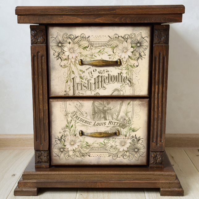 Papier Mousseline Vintage Irish Melodies Music Ephemera Decoupage (Créateur téléchargé)