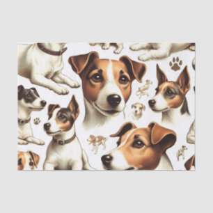 Papier Mousseline Vintage Jack Russell Terrier sans fil