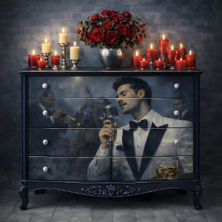 Papier Mousseline Vintage Jazz Crooner Nightclub Portrait Decoupage