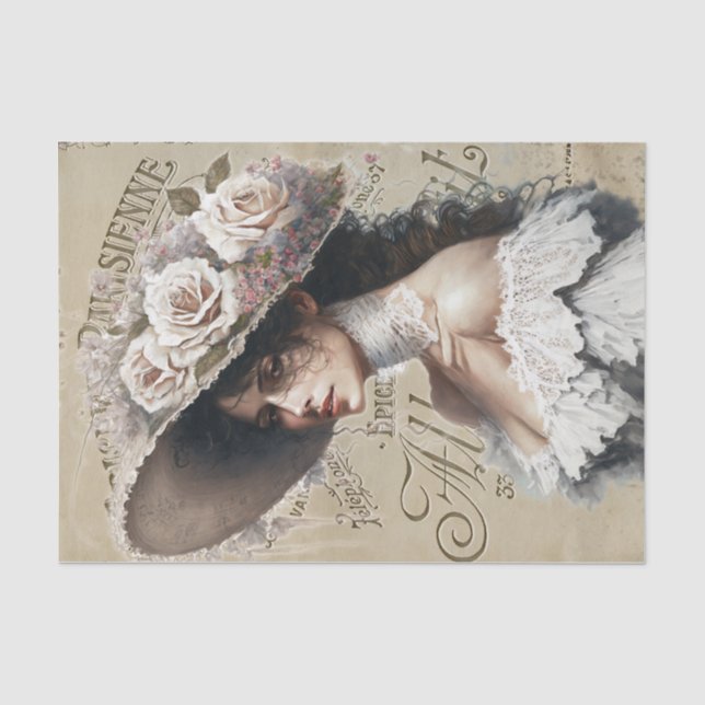 Papier Mousseline Vintage Lady Spring (Recto)