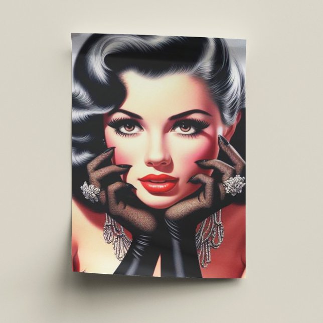 Papier Mousseline Vintage magnifique portrait de fille (Créateur téléchargé)