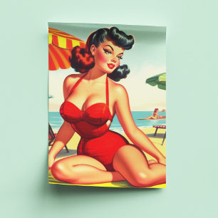 Papier Mousseline Vintage maillot de bain Curvy Pin-up