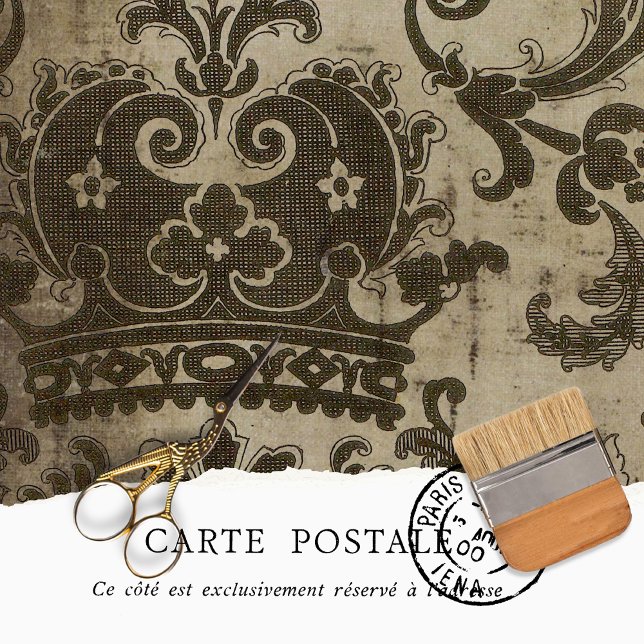 Papier Mousseline Vintage Marron Motif Rustique Découpage (Créateur téléchargé)