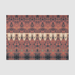 Papier Mousseline Vintage Motif Tribal rouille Orange Taureau