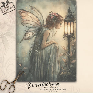 Papier Mousseline Vintage Noël Fée d'hiver & Découpage Lampe