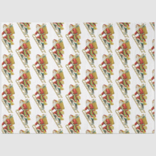 Papier Mousseline Vintage Noël Père Noël et cadeaux