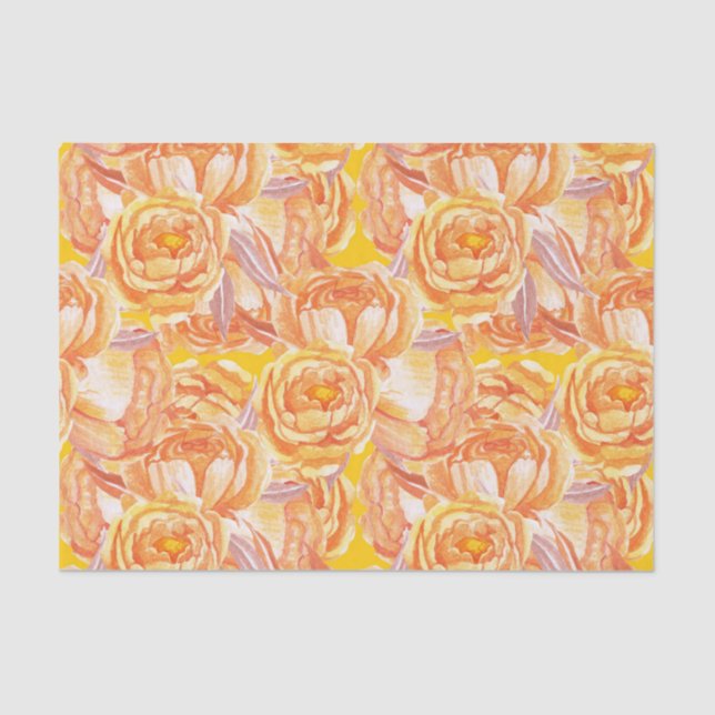 Papier Mousseline Vintage Orange Brûlé (Recto)