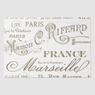 Papier Mousseline Vintage Paris City Noms Paris Tissue Paper