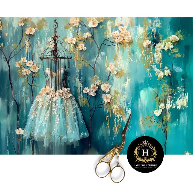 Papier Mousseline Vintage Paris France Ballerina Mode Découpage (Créateur téléchargé)