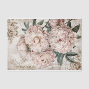 Papier Mousseline Vintage Peony Shabby Fond d'écran Découpage