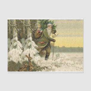 Papier Mousseline Vintage Père Noël Noël Victorien