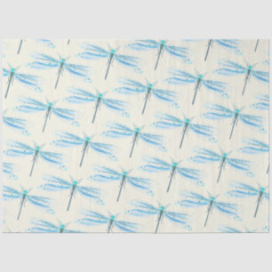Papier Mousseline Vintage Pretty Blue Motif