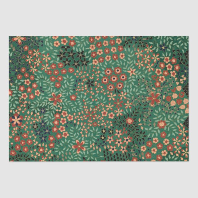 Papier Mousseline Vintage pretty Japanese floral pattern (Recto)
