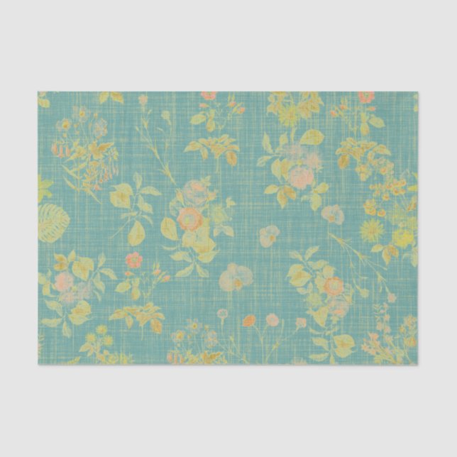 Papier Mousseline Vintage printemps floral (Recto)