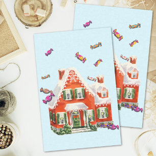 Papier Mousseline vintage rétro Noël bonbons gingembre maison de pai