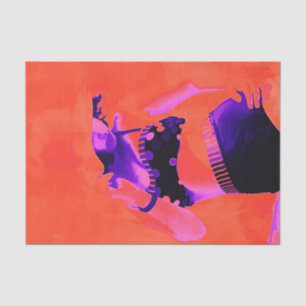 Papier Mousseline Vintage Retro Orange Purple Girl Polka Dot Bikini