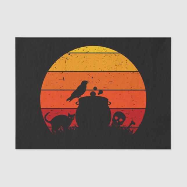 Papier Mousseline Vintage Retro Sunset Halloween Nuit I (Recto)