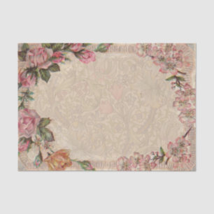 Papier Mousseline Vintage Romance Couple : Antique Rose Girly Love