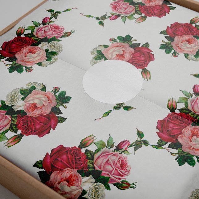 Papier Mousseline Vintage Rose-Arrière - plan blanc (Créateur téléchargé)