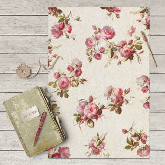 Papier Mousseline Vintage Roses Decoupage