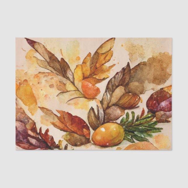 Papier Mousseline Vintage Russe aquarelle Thanksgiving (Recto)