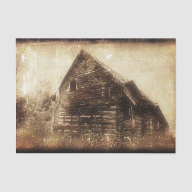 Papier Mousseline Vintage Rustic Barn Sepia Country Texture (Recto)