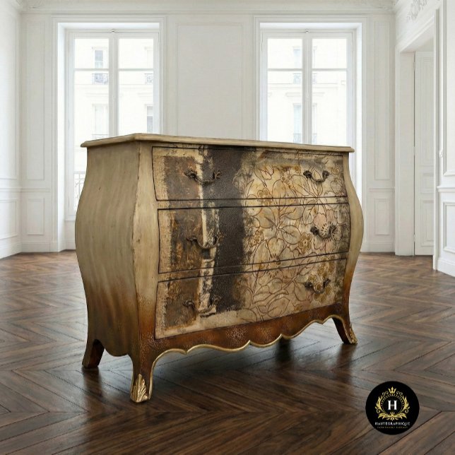 Papier Mousseline Vintage Rustique Brown Floral Texture détenue (Créateur téléchargé)